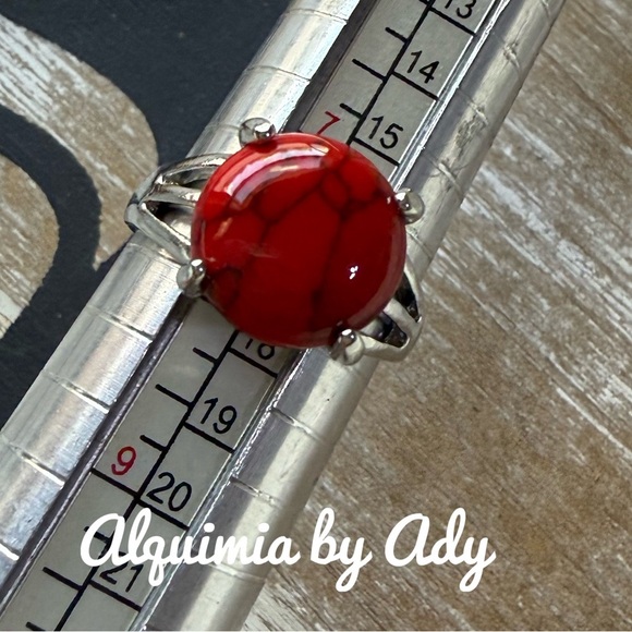 Alquimia by Ady Red and Silver Ring - Picture 2 of 2